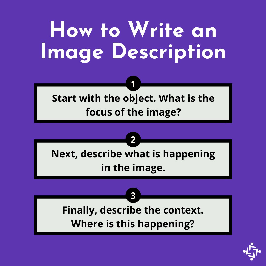 lavantconsultng's tweet image. #ImageDescriptions describe elements within an image and are used by many disabled people. Follow these simple tips to ensure the important messages in your content can reach more people!