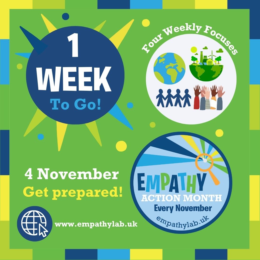 We can't wait for #EmpathyActionMonth which starts NEXT MONDAY!!!
 
Let's put empathy into action and raise an empathy-educated generation! Use our free resources to help young people take small steps to make a BIG change. Plan your month NOW.
 
empathylab.uk/empathy-action…