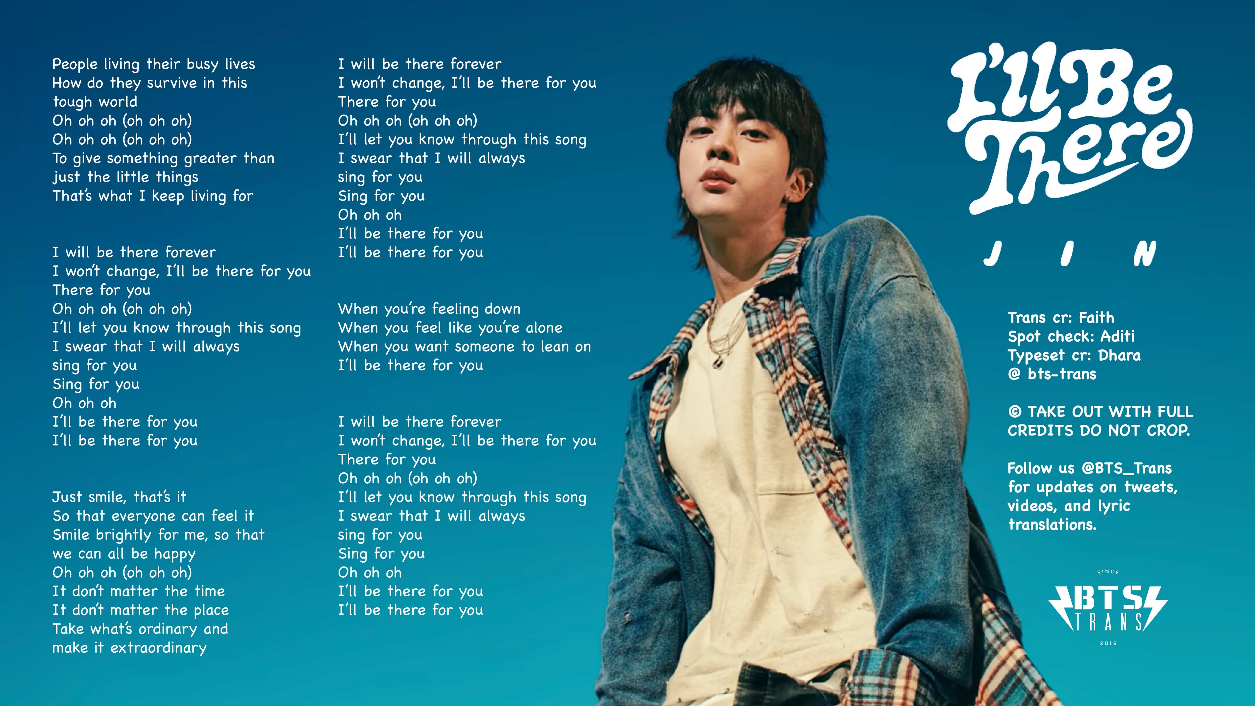 BTS Translations / Bangtansubs on X: &ldquo;[KOR/ENG LYRICS] I&rsquo;ll Be 