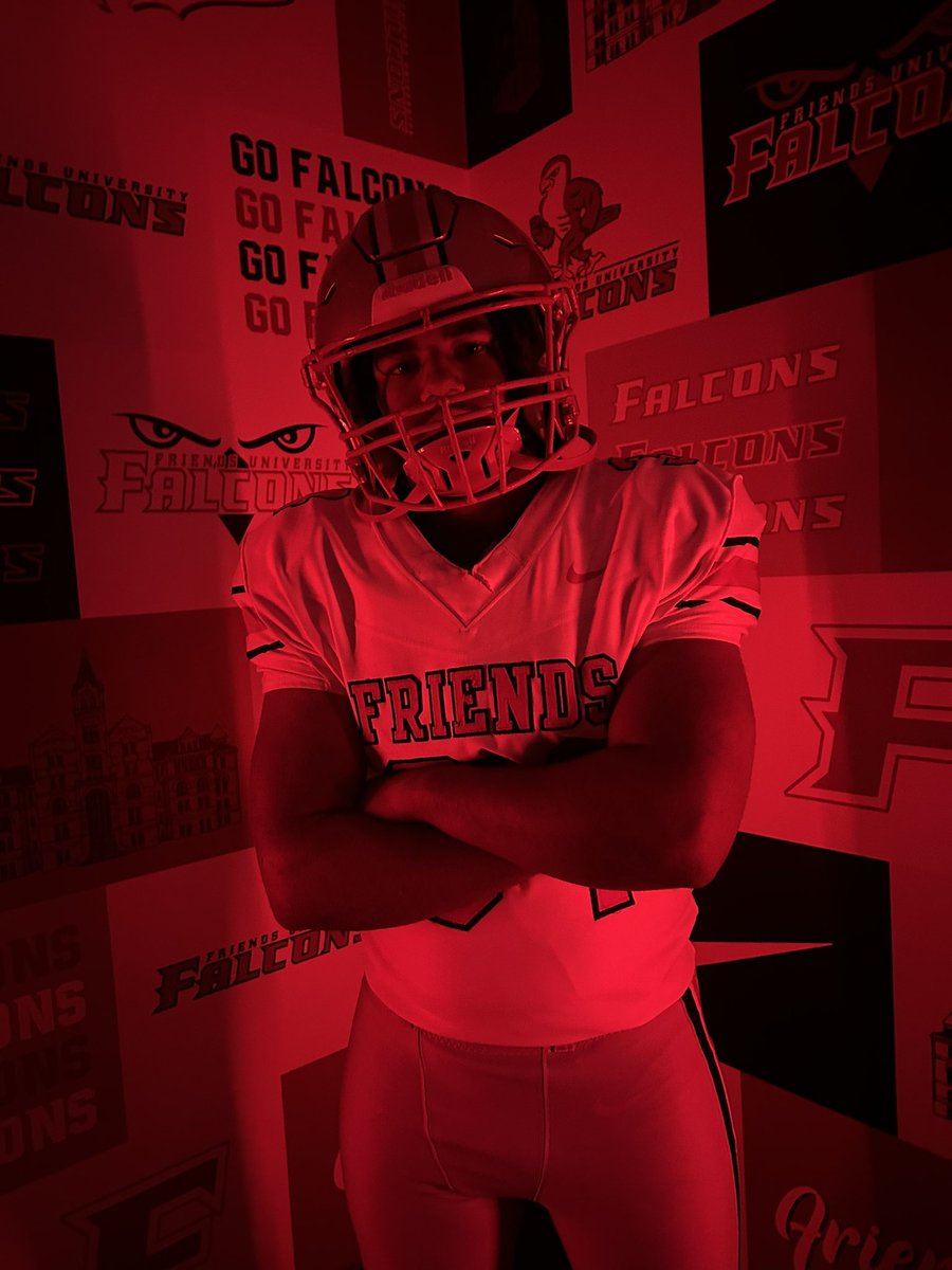 After talking with my family and careful consideration I’ve decided to commit to <a href="/FalconsFU/">Friends University Football</a>. I wanna thank God for blessing me and allowing me to play this sport and I wanna thank <a href="/CoachHarrisonFU/">Coach Harrison</a> for giving me this opportunity to play for their program. #BTF #GoFalcons