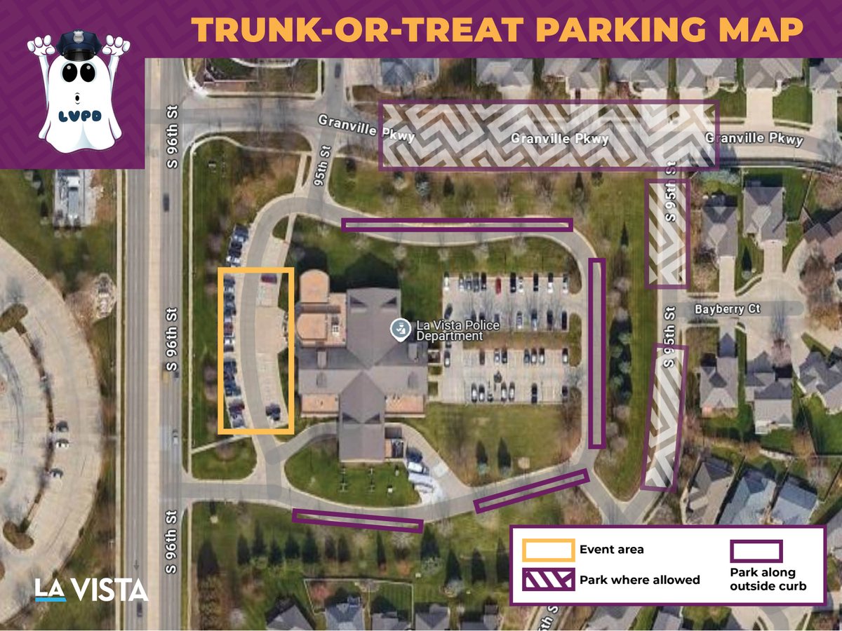 Tonight’s the night! Join us for our trunk-or-treat event from 5:30 to 7:30 p.m. at LVPD (7701 s. 96th St.). We’ll have free hot dogs, take photos with our officers, and more! Join us for an un-boo-lievably fun night! More info. is at CityofLaVista.org/Events. <a href="/OrientalTrading/">Oriental Trading</a>