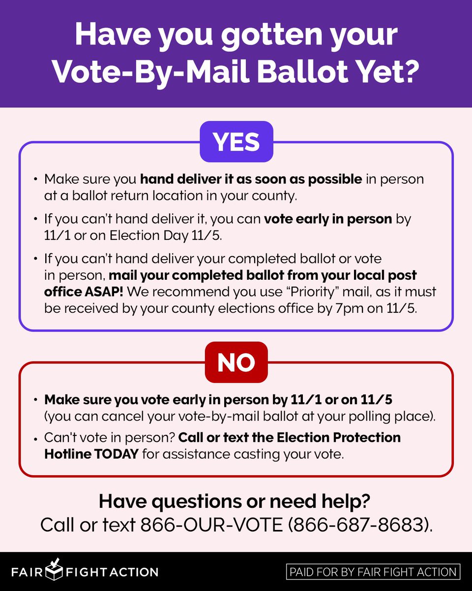 Still have your vote-by-mail ballot? Make sure you hand-deliver it or send it back in time for your vote to be counted!