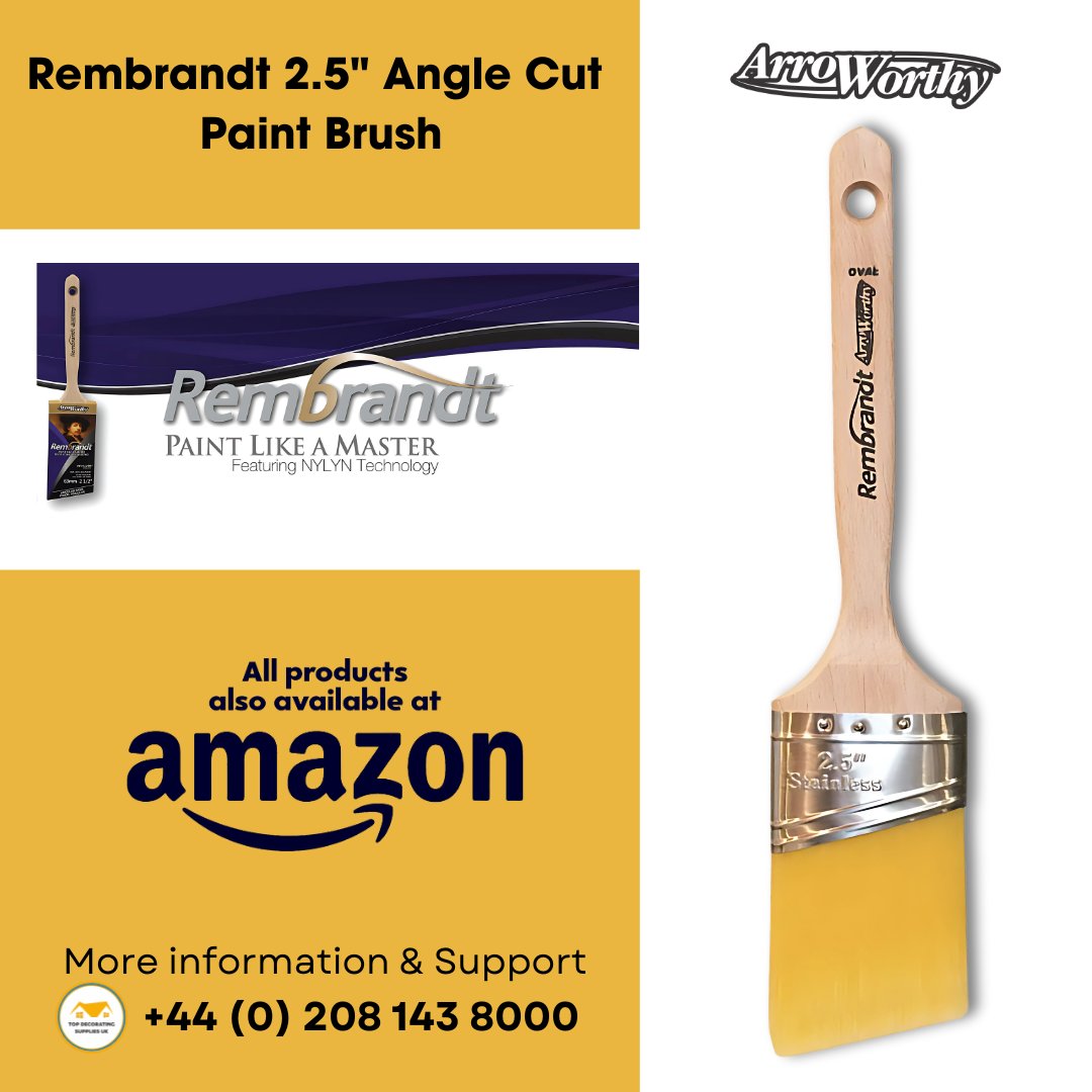 topdecoratinguk's tweet image. 🎨 Tired of painting outside the lines?
Meet your new BFF: the #Arroworthy Rembrandt 2.5" Angle Cut Paint Brush! 
Available at decoratingsupplies.org.uk and Amazon UK @grippercloth

Need a helping hand? Call us at +44 (0) 208 143 8000

#PaintingPerfection #DIYMagic #RembrandtBrush