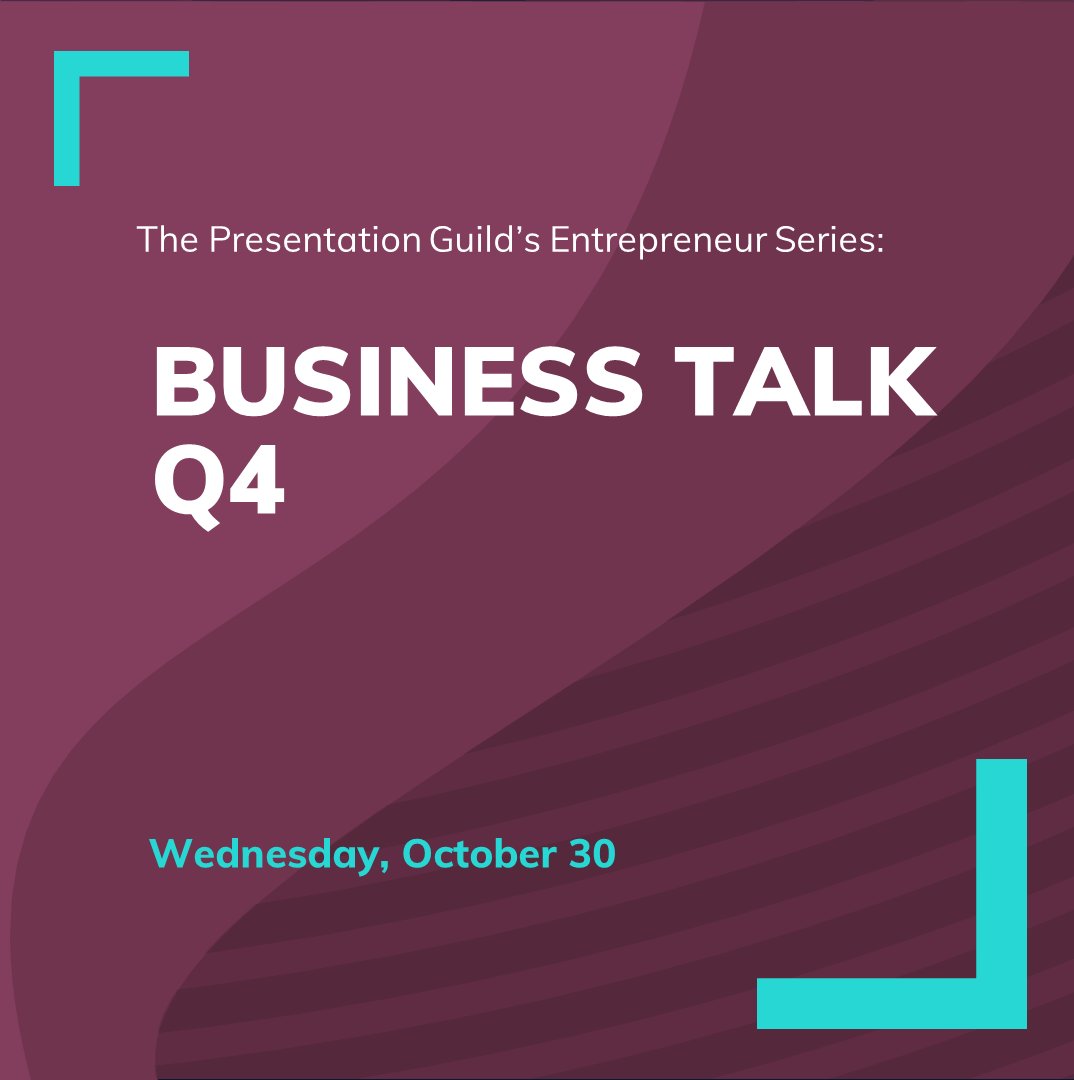 📅 Join our Entrepreneur Quarterly Business Talk on 10/30!

Connect with members about running a successful presentation business. Moderated by Bethany Auck and Nolan Haims, we'll discuss crowdsourced topics from #Entrepreneur-Solopreneur.

Register today: loom.ly/B89Xyjg
