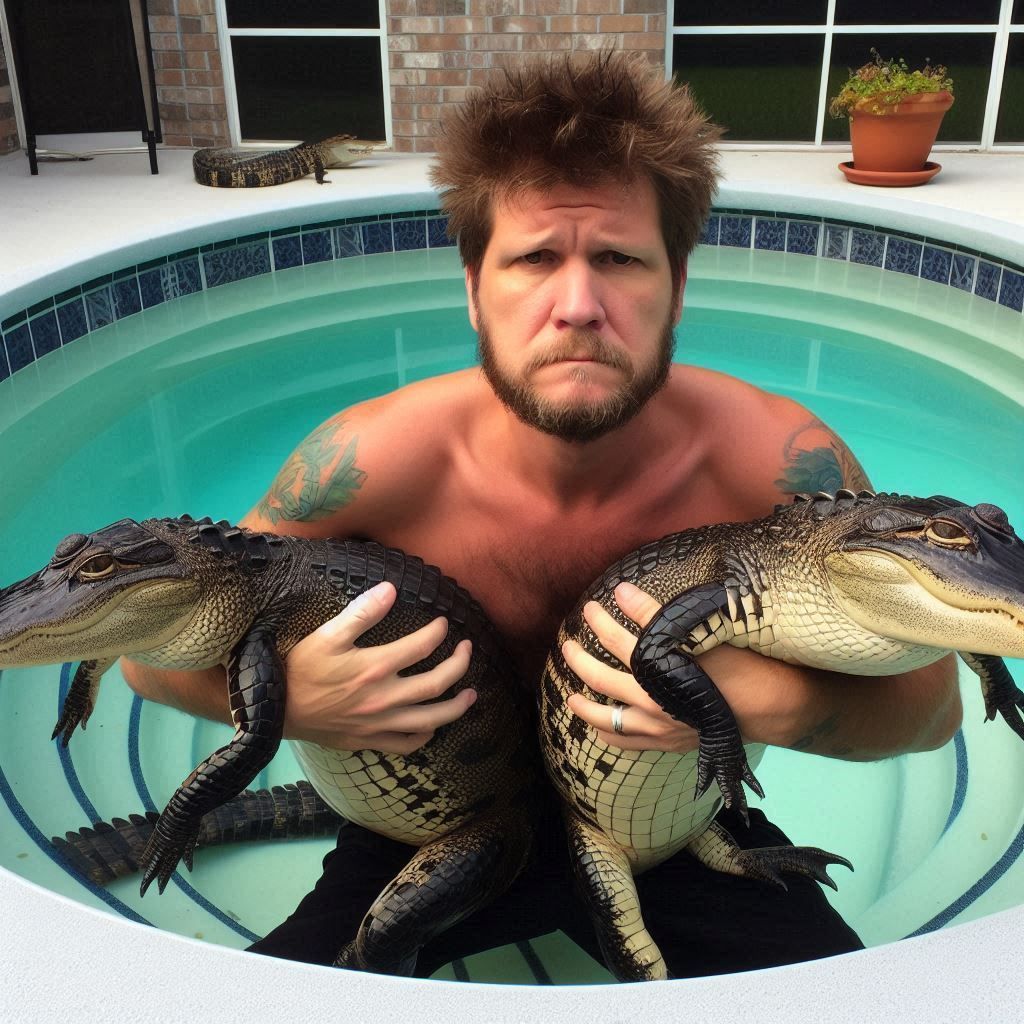 Floridaman arrested for keeping alligators in his backyard swimming pool. (For more Floridaman stories - check out Florida Friday on Weird AF News - the only daily weird news podcast - buff.ly/3zCc7hG  )