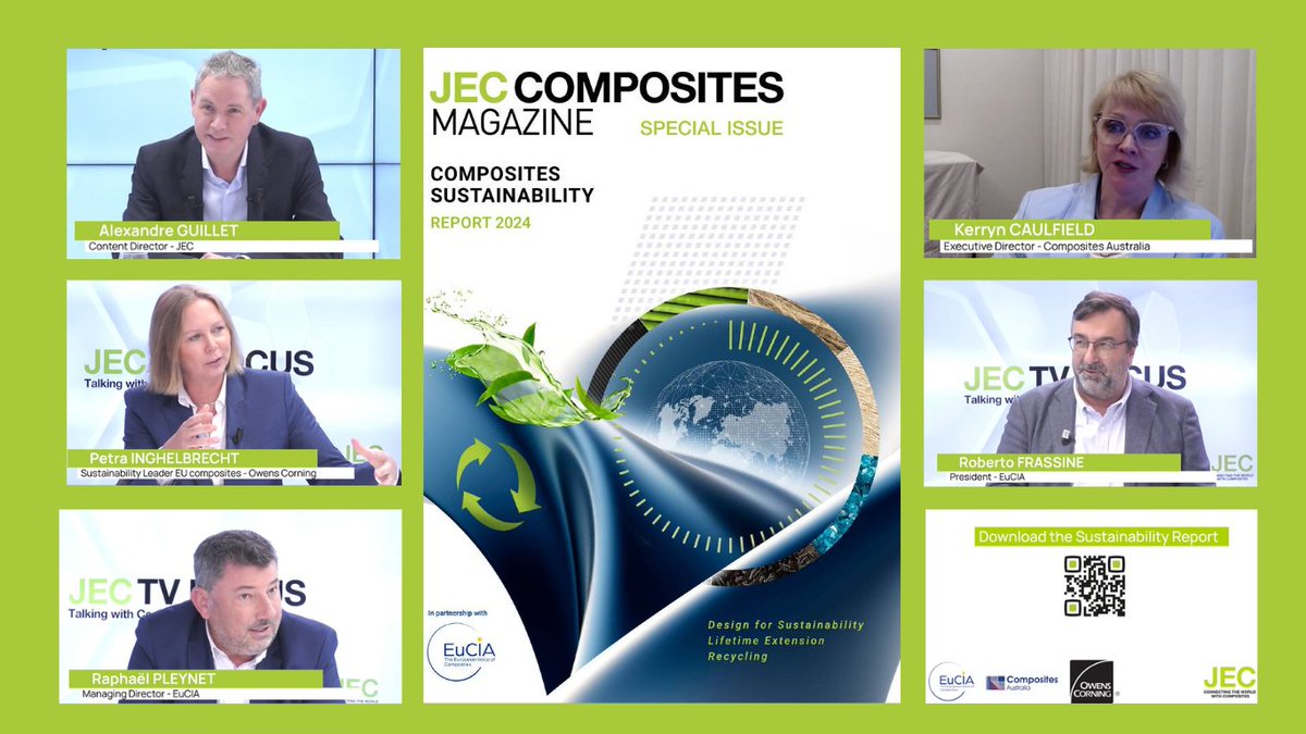 To celebrate the launch of the 2024 #Composites #Sustainability #Report, <a href="/JECComposites/">JEC Group</a> has released a video exploring the themes of composites sustainability and #circularity.

Watch it here 🔗 tinyurl.com/ucbzc4jb

#circulareconomy #compositematerials #recycling #netzero