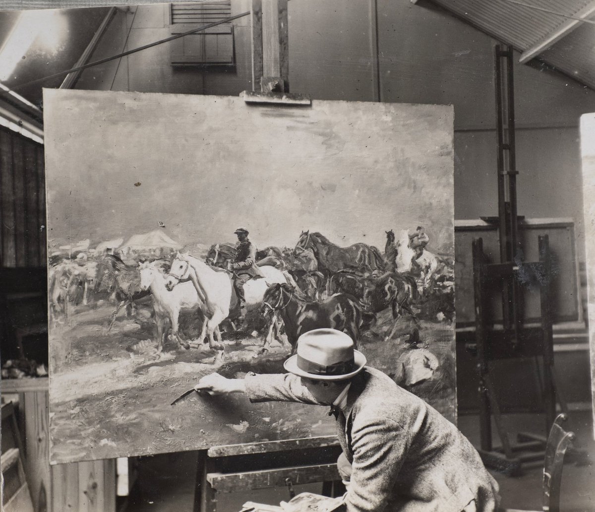 Munnings Art Museum (@alfredmunnings) on Twitter photo For #Munnings Monday today, we have Munnings working on ‘The coming storm’, 1910-1911 which is in the collection st <a href="/ArtGalleryofNSW/">Art Gallery NSW</a> 🐴⛈️ For #Munnings Monday today, we have Munnings working on ‘The coming storm’, 1910-1911 which is in the collection st <a href="/ArtGalleryofNSW/">Art Gallery NSW</a> 🐴⛈️