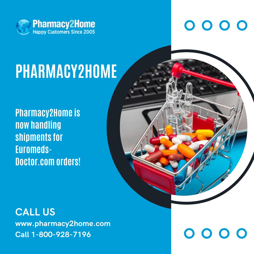 🚚 Great news! Pharmacy2Home is now shipping orders from Euromeds-Doctor.com. Get the medications you need, delivered straight to your door! 

pharmacy2home.com 

#Pharmacy2Home #HealthcareAtHome #PharmacyCare #ReliableService #HealthFirst