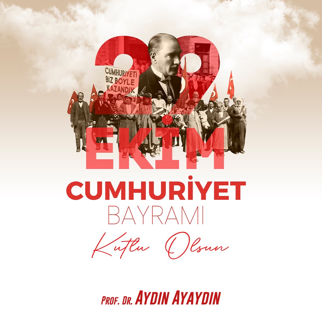 Cumhuriyetimizin 101. yılında Gazi Mustafa Kemal Atatürk’ü ve aziz şehitlerimizi saygı ve rahmetle anıyor, gazilerimize şükranlarımı sunuyorum. Birlik ve beraberlik içerisinde nice 101. Yıllara. Cumhuriyet Bayramımız Kutlu Olsun🇹🇷