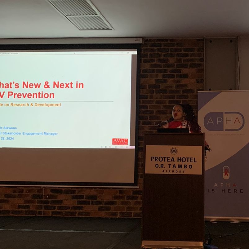 ShoutItNowSA's tweet photo. Nandisile Sikwana from @HIVpxresearch leads the conversation on "What's New and Next in HIV Prevention?". She discusses the female vaginal ring, Oral PrEP, Long-Acting Injectable, Preventative HIV Vaccine, and Antibody VRC01 research. 
#PreVolution
#APHA
#ShoutItNow https://t.co/vXcXfmYW51