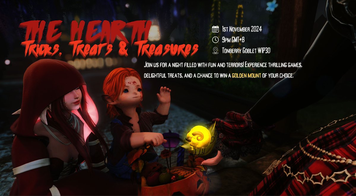 🎃 The Hearth Presents: Tricks, Treats, &amp; Treasures 🎃

Get ready for a night of thrills, chills, and treasures! 🦇 Join us for fun games, a treasure hunt, and a Halloween-themed Gpose Contest!

📸 Gpose Contest:
Share your best spooky gpose, and our panel of judges will pick the