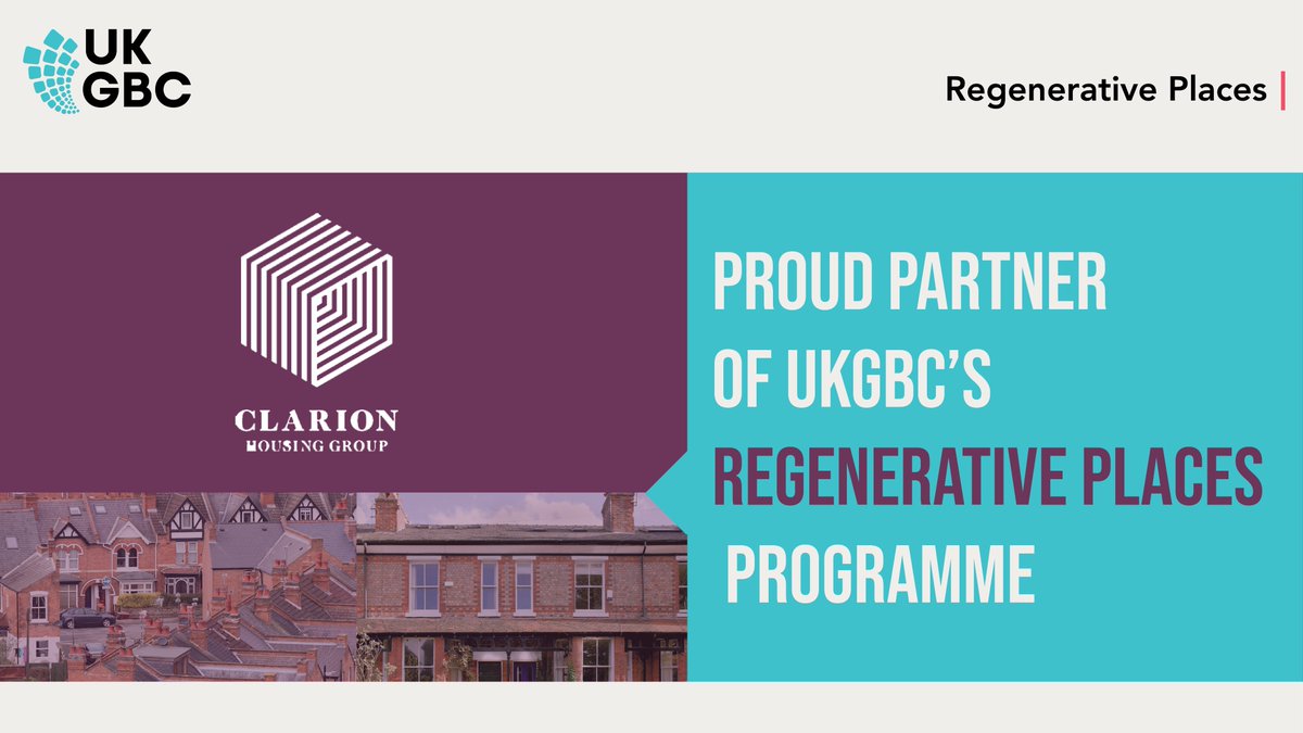 UK Green Building Council (@ukgbc) on Twitter photo 🌍 We are thrilled to welcome <a href="/Clarion_Group/">Clarion Housing Group</a> as a UKGBC Regenerative Places Programme Partner!
🤝Clarion’s commitment to improving neighbourhoods while making homes more sustainable aligns perfectly with our mission.
🖱Check out our Programme page here: lnkd.in/eiN_zCpD 🌍 We are thrilled to welcome <a href="/Clarion_Group/">Clarion Housing Group</a> as a UKGBC Regenerative Places Programme Partner!
🤝Clarion’s commitment to improving neighbourhoods while making homes more sustainable aligns perfectly with our mission.
🖱Check out our Programme page here: lnkd.in/eiN_zCpD
