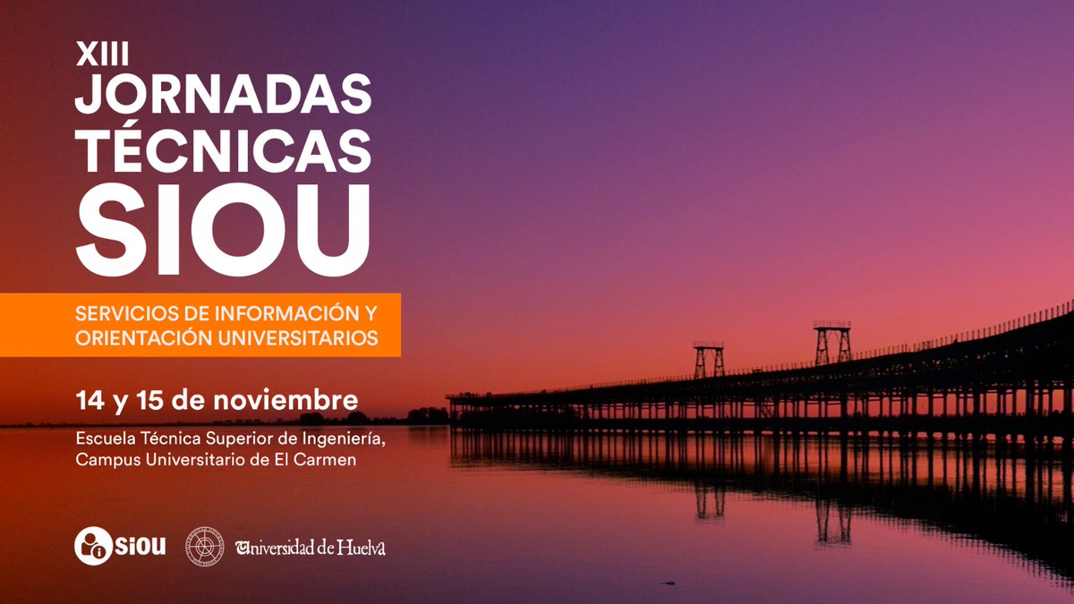 Quedan pocos días para las XIII Jornadas Técnicas de los SIOU. 
Nos vemos los días 14 y 15 de noviembre en el Campus Universitario El Carmen de la Universidad de Huelva 🤗
¿Todavía no te has inscrito? 👇🏼
eventos.uhu.es/123097/detail/…