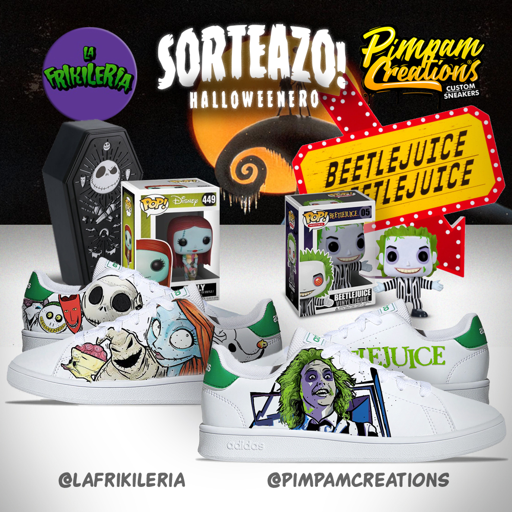 SORTEO HALLOWEEN! 
Elige tu pack: #PesadillaAntesdeNavidad o #Beetlejuice 

Van unas zapas personalizadas por
<a href="/pimpamcreations/">Pimpamcreations</a>
+ #Funkopop y  lámpara
  
🎃RT 
🎃 Síguenos a <a href="/pimpamcreations/">Pimpamcreations</a> y <a href="/frikileria/">La Frikileria</a>
🎃Comenta con #SorteoFrikileriaPimpam  

Resultados el día 4🍀