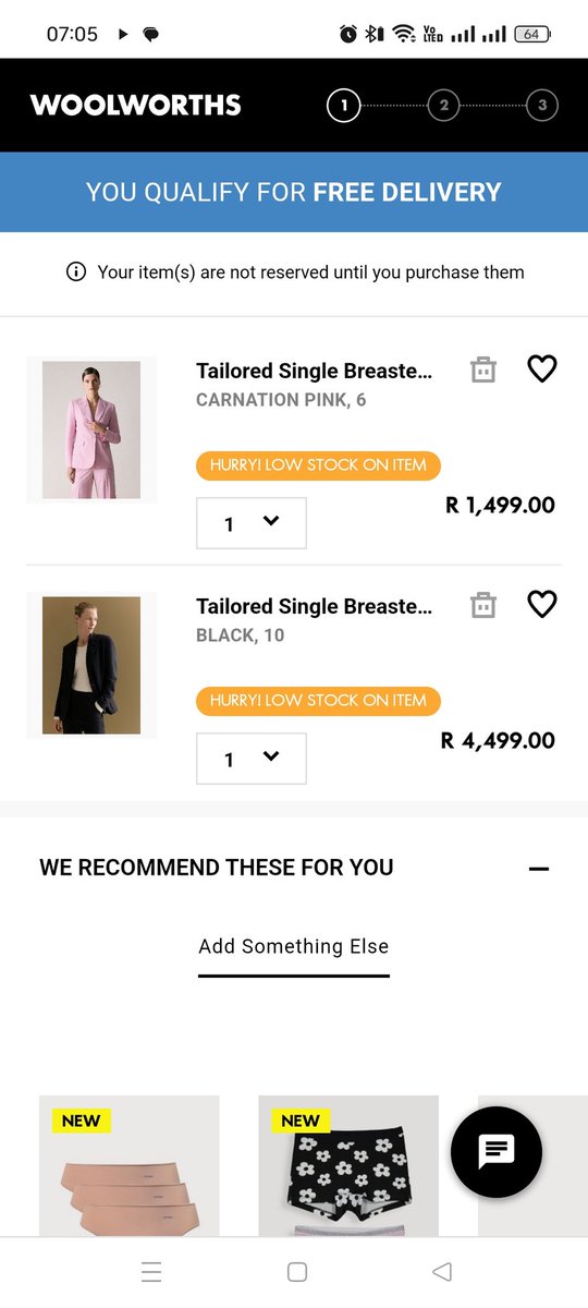 210Rules's tweet photo. @WOOLWORTHS_SA tell us why there's R3000 difference between 2 identical blazers: 1 is pink, the other black. Does colour warrant an increase in price? I wanted to purchase black blazer when I saw price of pink, but realised black is R3k +. The pink blazer isn't even on sale 🤔 https://t.co/AoO1Lt2fX1