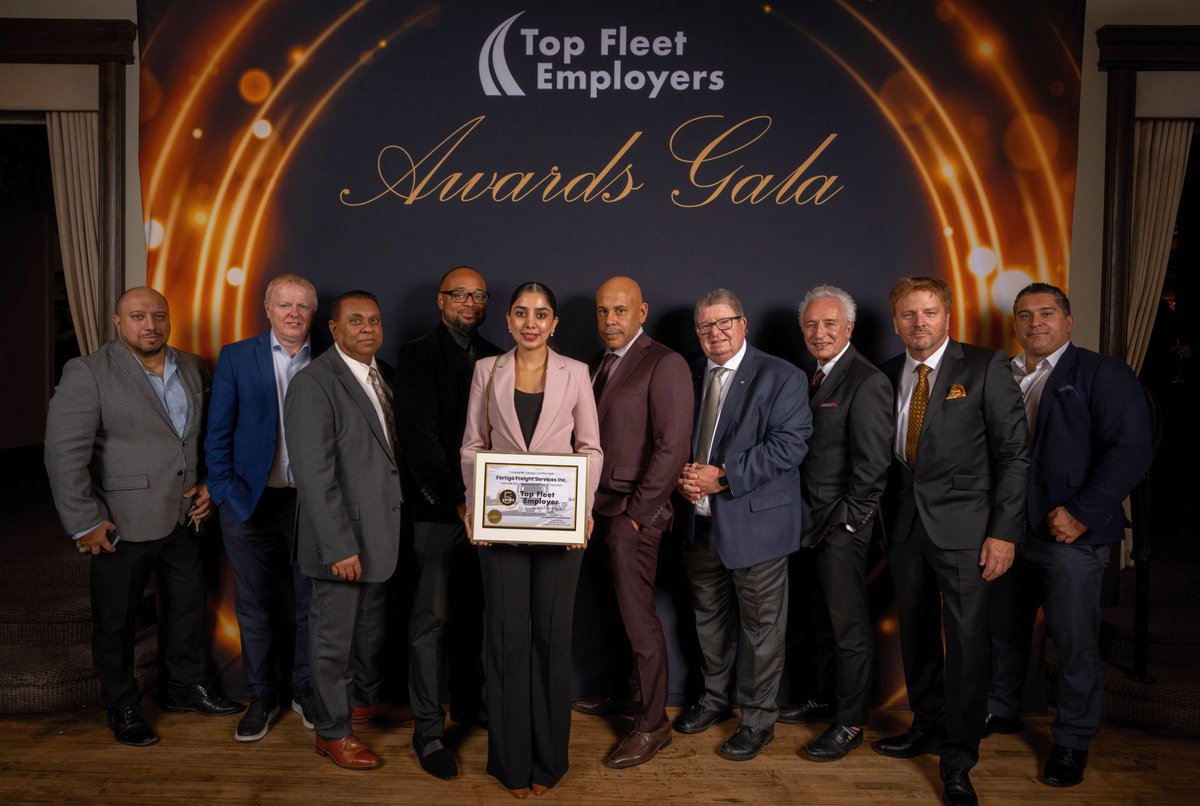 FortigoFreight's tweet photo. It's always a privilege to attend the Top Fleet Employers Award Gala! This kind of recognition is an honour and a testament to all the hard work that is done behind the scenes.   Congratulations to all the companies awarded this year and a huge thank you to @TruckingHR ! 🚛👏 https://t.co/cghkPffKjU
