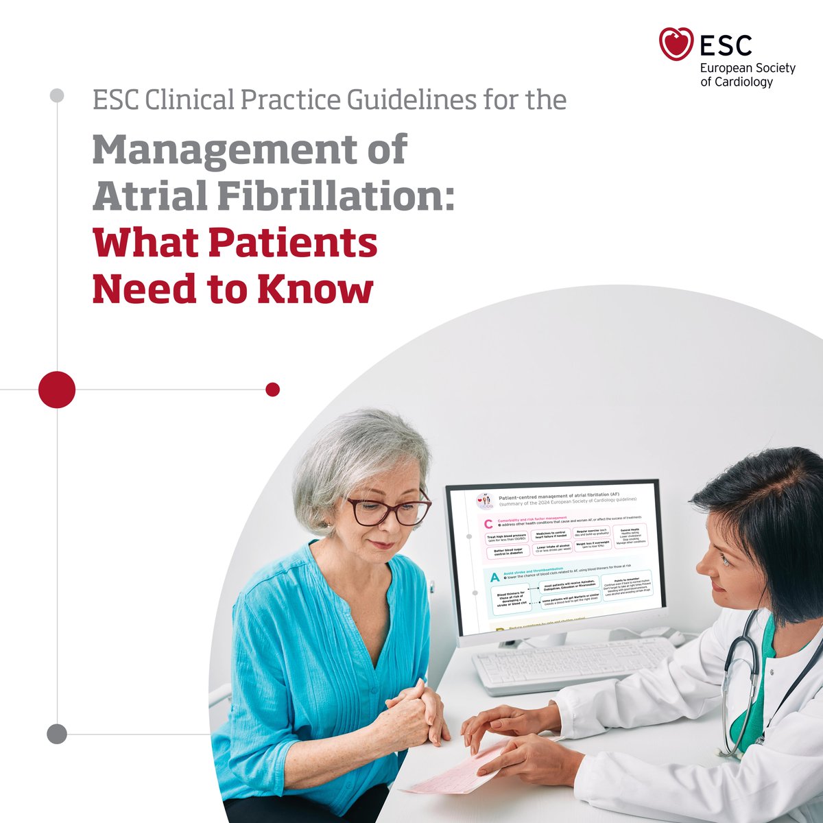 European Society of Cardiology (@escardio) on Twitter photo Atrial fibrillation: what patients need to know     
This new document provides a summary of the key aspects of the guidelines. It has been developed so patients can take an active part in the care they receive for their AF and understand why they are receiving a range of Atrial fibrillation: what patients need to know     
This new document provides a summary of the key aspects of the guidelines. It has been developed so patients can take an active part in the care they receive for their AF and understand why they are receiving a range of