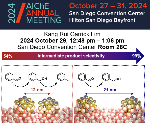 LimGarrick's tweet image. At #AiChE 2024 @ChEnected, I'll discuss how nanoparticle proximity can be employed as a mesoscale tool to direct reaction selectivity.