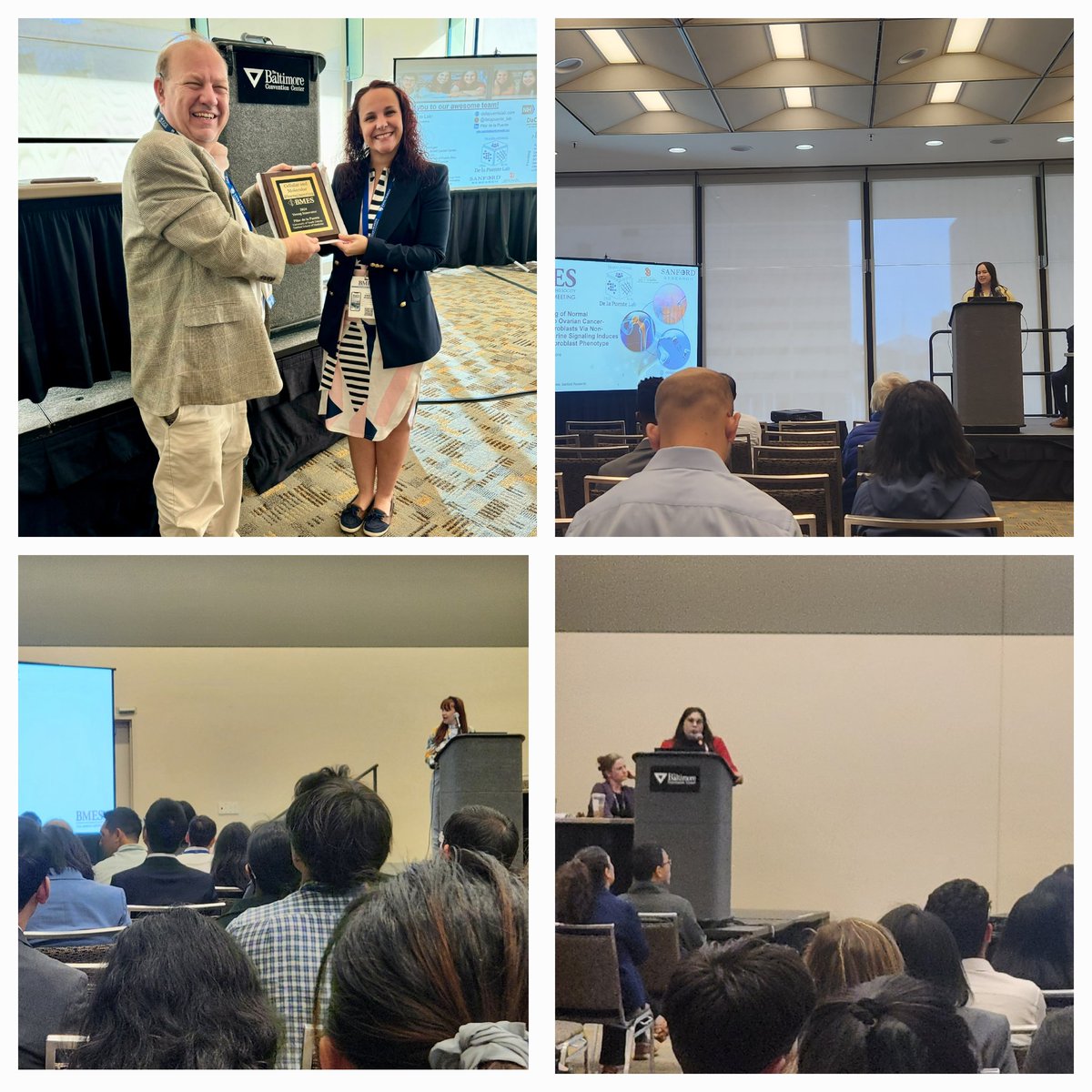 delapuente_lab's tweet photo. #BMES2024 is over and I want to highlight the amazing work done by @delapuente_lab members giving 7 killer oral talks, we also have fun visiting Baltimore, and connecting with old and new colleagues. Looking forward to #BMES2025 in SanDiego https://t.co/v5dWpYOAyt