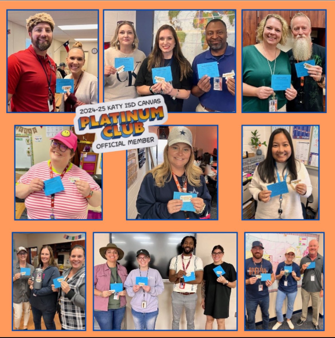 SLJHSpartans's tweet photo. ⚙️Lots of teachers at SLJH are officially KatyISD Canvas Platinum Club Members!🥇They have scored at least 750 pts. THANK YOU, teachers, for using your Canvas pages to integrate learning! 🔵🟠@SLJHSpartans @mrsaprilmarie #wearespartans https://t.co/fIvBn1irDW