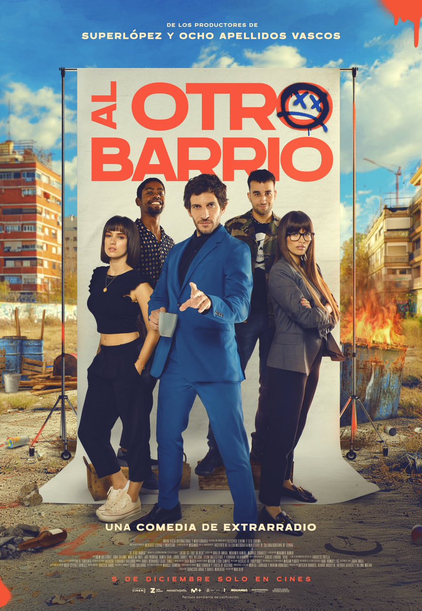 zeta studios (@zetastudiosprod) on Twitter photo Lo que pasa en Los Caños, se queda en Los Caños. 🤫
¡Presentamos el póster oficial de #AlOtroBarrio! Una comedia de extrarradio de Mar Olid protagonizada por <a href="/quimyo/">quim gutierrez</a>, <a href="/SaraSalamo/">Sara Sálamo</a>, <a href="/MariaDeNati/">María De Nati</a>, Jorge Suquet, <a href="/yaelbelicha/">Yael Belicha</a>, <a href="/hamzazaidi97/">Hamza Zaidi</a> y Javier Herrera.
5 de diciembre solo en Lo que pasa en Los Caños, se queda en Los Caños. 🤫
¡Presentamos el póster oficial de #AlOtroBarrio! Una comedia de extrarradio de Mar Olid protagonizada por <a href="/quimyo/">quim gutierrez</a>, <a href="/SaraSalamo/">Sara Sálamo</a>, <a href="/MariaDeNati/">María De Nati</a>, Jorge Suquet, <a href="/yaelbelicha/">Yael Belicha</a>, <a href="/hamzazaidi97/">Hamza Zaidi</a> y Javier Herrera.
5 de diciembre solo en