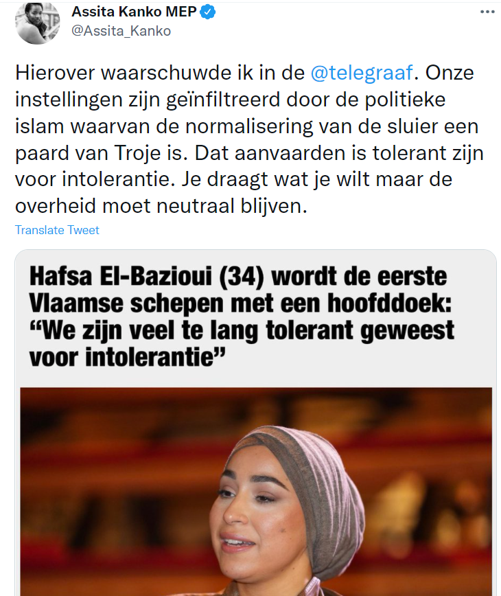 "De polarisatie in Gent is niet de schuld van rechts", zegt Carl Devos.

"Ratteeuw" en de doodsbedreigingen, al lang vergeten. Alle hatelijke opmerkingen die Hafsa over haar heen kreeg, ach niet zo belangrijk. #GelukkigHebbenWeDeFotosNog