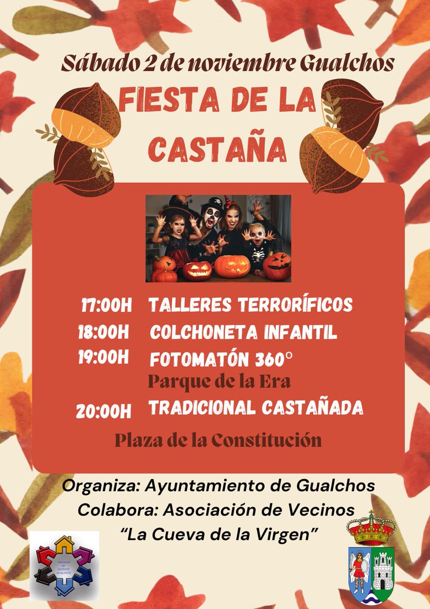 🌰🎃 Halloween llega con fuera a Gualchos-Castell de Ferro este puente: 

👀 Mira la programación y participa 👻

👉🏻 ocio.gualchos.es/terror-diversi…