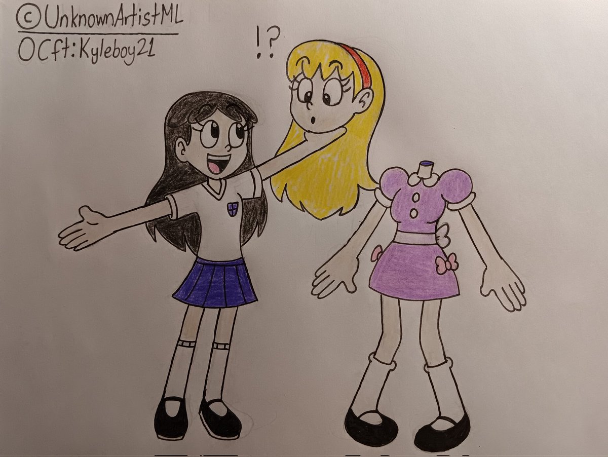 [HANNAH-TOBER 2024]

Hannah meets Judy Harrison.
Probably her first time getting her head removed by a dullahan.

Judy by <a href="/_kyleboy21/">Kyle (Commissions OPEN)</a>.
#UnknownArtistML #KyleBoy21 #TraditionalArt #OC #OriginalCharacter #Dullahan #NaturalBodyMagic #DetachedHead #Hannah #JudyHarrison #Headless