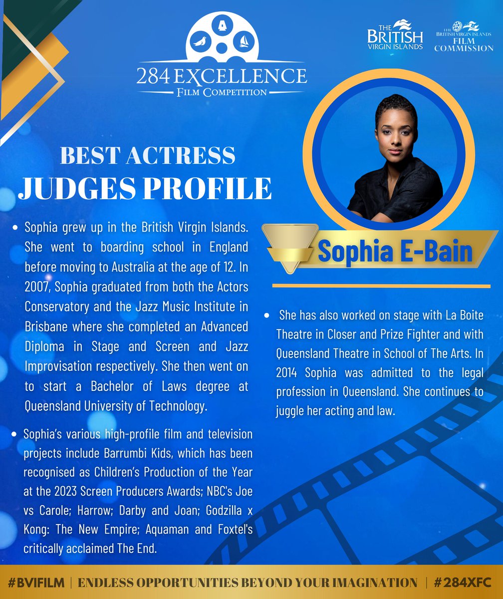 Meet Sophia E-Bain, one of the judges for the 284 Excellence Film Competition! With an impressive acting career spanning stage and screen, Sophia brings a wealth of knowledge to our panel. Her diverse background and international experience make her a valuable judge.