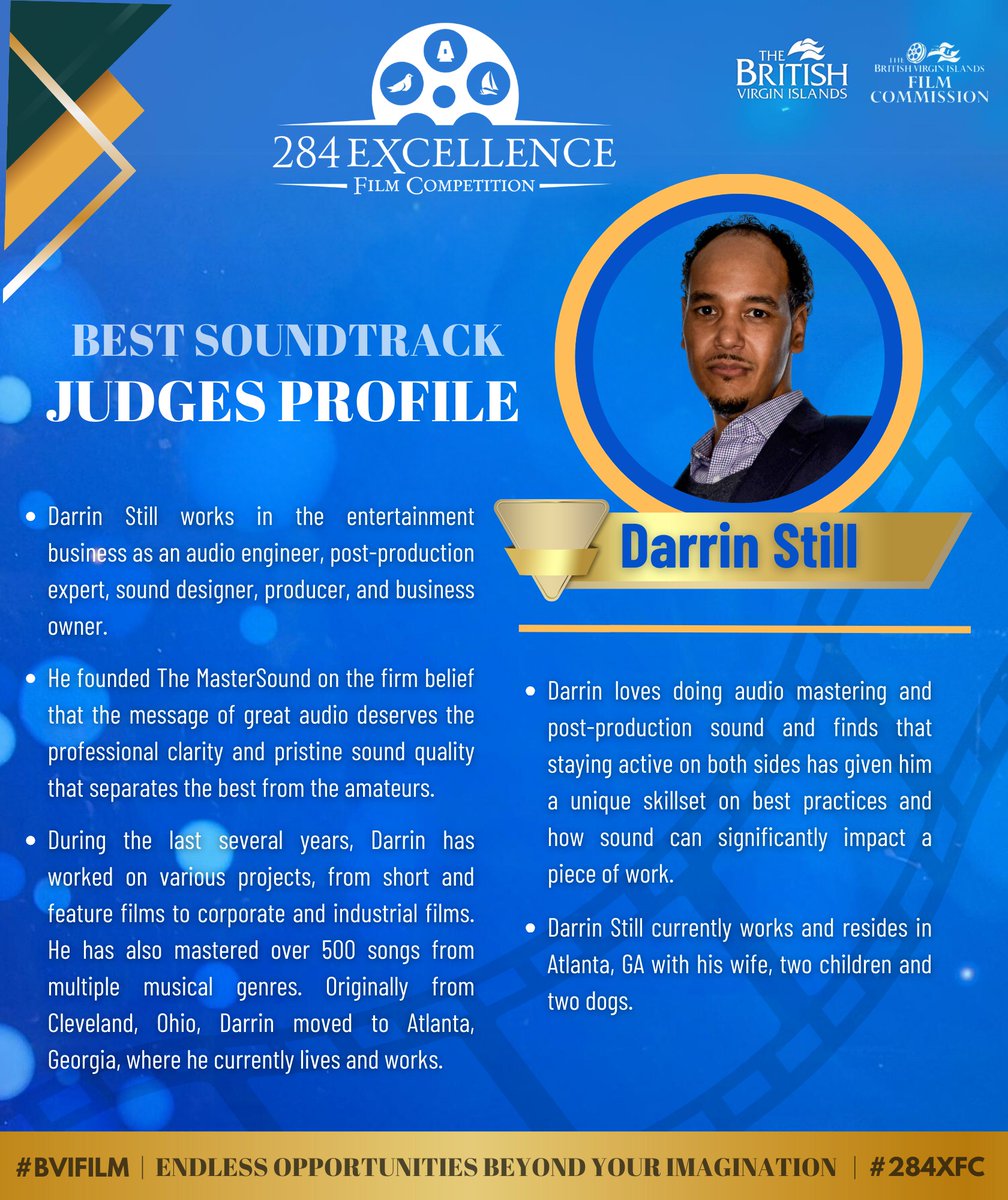 Meet Darrin Still, one of our judges at the 284 Excellence Film Competition! 📷 With extensive experience in sound design, audio engineering, and music mastering, Darrin’s expertise promises to bring incredible insight to this year’s competition. 📷