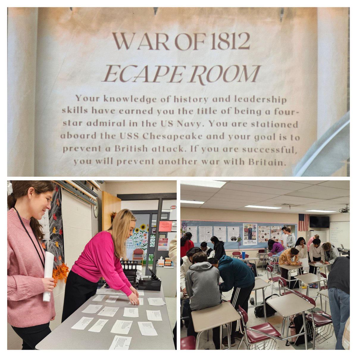 MrIngano's tweet image. Innovative, highly engaging and standards driven, got to see an Escape Room on the War of 1812 with Mrs. Sears and Ms. Burns today! Great stuff!
#teachinghistory #teachertwitter