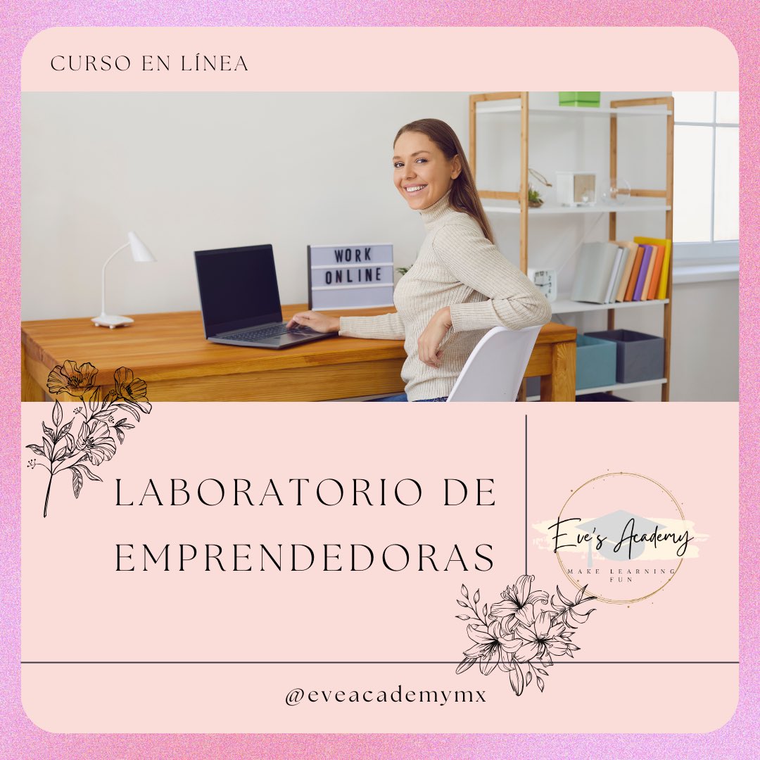 eveacademymx's tweet photo. Conoce el ✨Laboratorio de emprendedoras✨

Aquí aprenderás a 
🌸 crear y seguir procesos de trabajo
🌸 automatizar tu agenda
🌸 diseñar un sitio web para tener tu tienda o consultorio on line

Y muchas cosas más!

Mantente atenta para las fechas y costos. https://t.co/4LNbOlvPs2