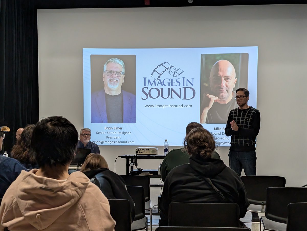 ImagesInSound's tweet image. Thanks to Mike Stasko at UWin and all who joined our Sound Design Masterclass with our very own Brian Eimer &amp;amp; Michael Bonini! 🎬 Followed by the Vampire Zombies from Space premiere at WIFF—a night to remember! 

#SoundDesign #ImagesInSound