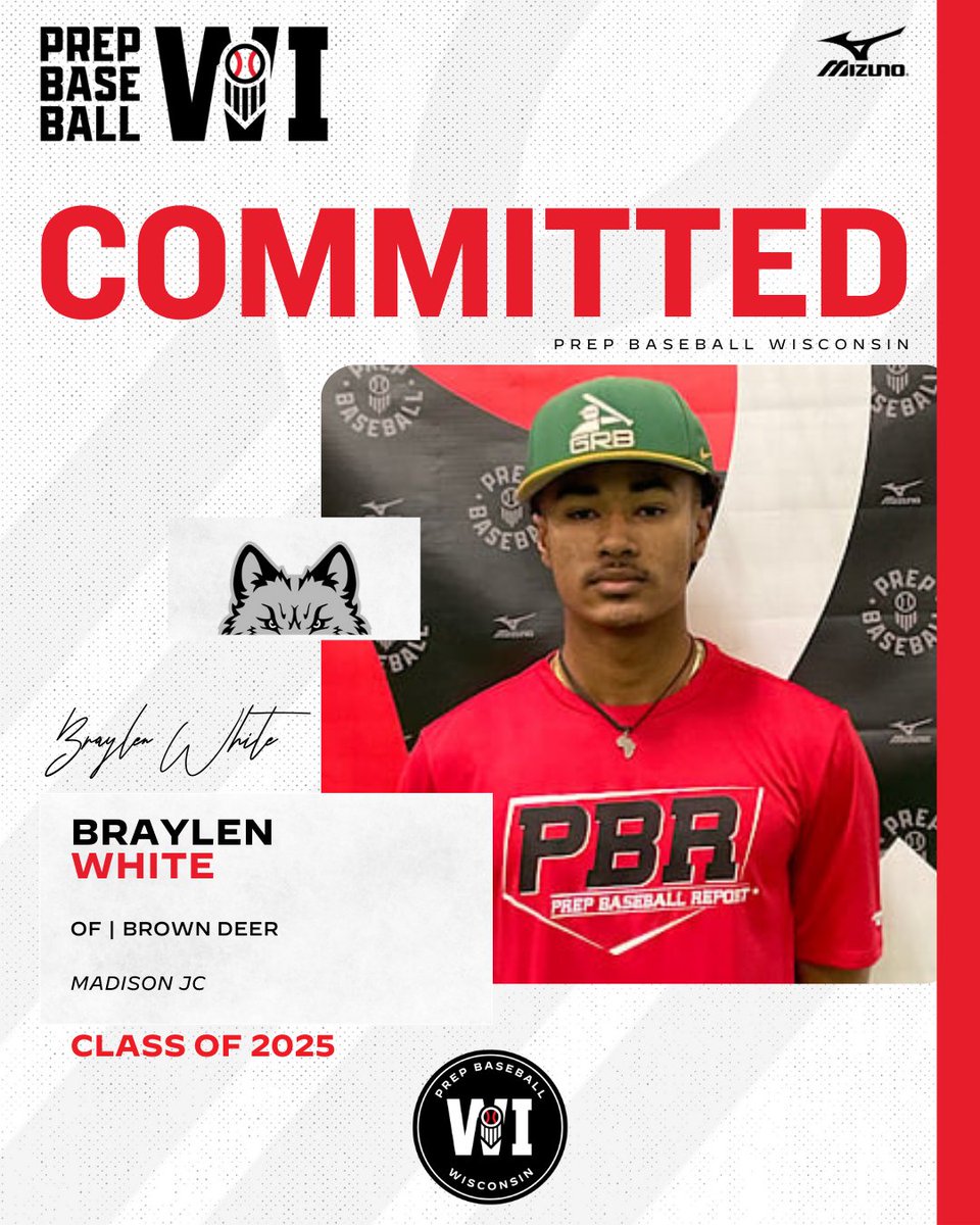 OF Braylen White (Brown Deer, 2025) commits to Madison JC.

White, currently ranked No. 55 in the state, was a Future Games participant for Team Wisconsin in 2023.

(<a href="/mcpackbaseball/">WolfPack Baseball</a> | <a href="/GRBRays/">GRB RAYS BASEBALL</a>)

👤: loom.ly/ow8Taj4