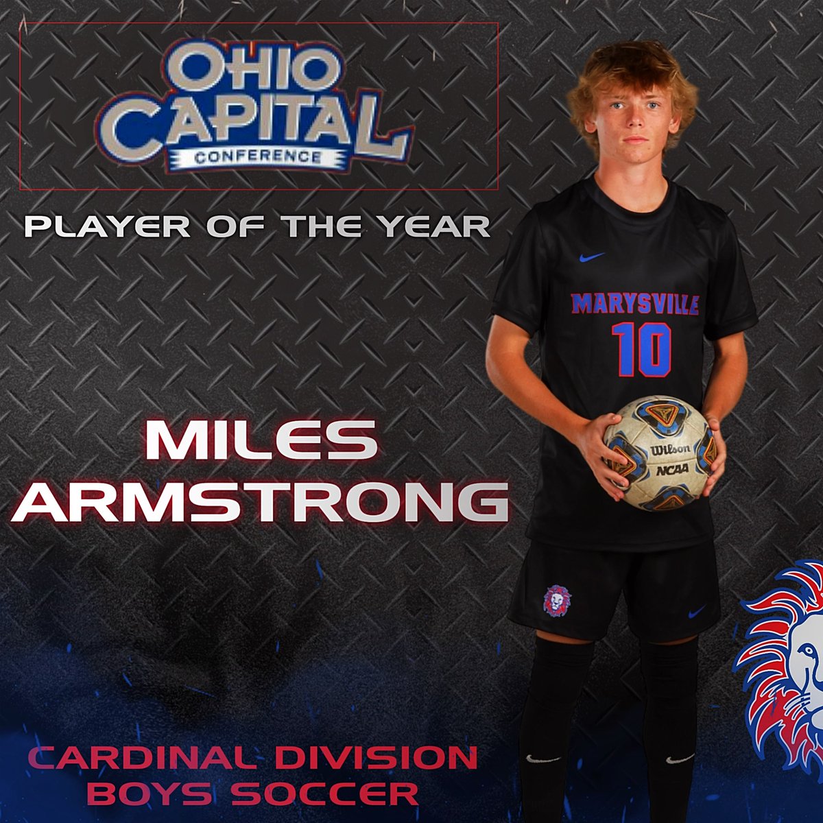 MHSMonarchsAD's tweet photo. ⚽️🏆 | Congratulations to Marysville High School Boys Soccer Senior, Miles Armstrong on being named the OCC Cardinal Division Boys Soccer Player of the Year!

#PTBM #BeTheBenchmark https://t.co/yxYY4Bf99m