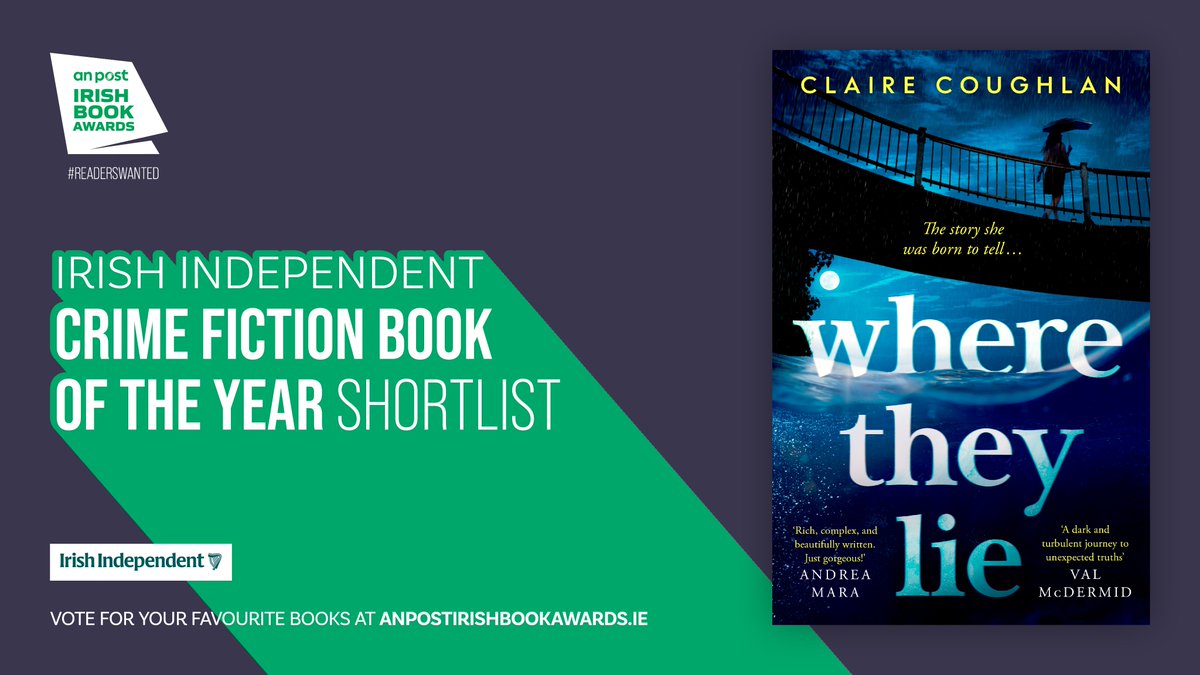 Simon & Schuster UK (@simonschusteruk) on Twitter photo We're thrilled to announce that Where They Lie by <a href="/Claire_Coughlan/">Claire Coughlan #WhereTheyLie</a> has been shortlisted for the Irish Independent Crime Fiction Book of the Year 2024 #AnPostIrishBookAwards!
Vote here: irishbookawards.ie/vote/
#APIBA #ReadersWanted We're thrilled to announce that Where They Lie by <a href="/Claire_Coughlan/">Claire Coughlan #WhereTheyLie</a> has been shortlisted for the Irish Independent Crime Fiction Book of the Year 2024 #AnPostIrishBookAwards!
Vote here: irishbookawards.ie/vote/
#APIBA #ReadersWanted