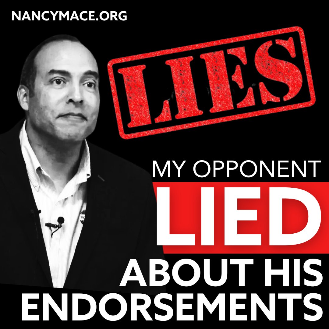 NancyMace's tweet photo. My opponent is flat-out lying about his endorsements. Several of these organizations and elected officials have denied ever supporting him.
You can’t trust Michael Moore. #MooreisLess https://t.co/yiyVHU5x8o