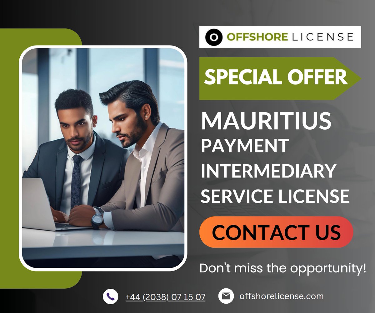 Offshorelic's tweet photo. 📣 Mauritius Payment Intermediary Service License

📌Fast and affordable company formation services. Email us at 📩info@offshorelicense.com or visit our website https://t.co/nu5TNKYt6r

#paymentlicense #intermediarylicense #financialservices #fintechstartup  #PaymentSolutions https://t.co/Qg0yevzDsA