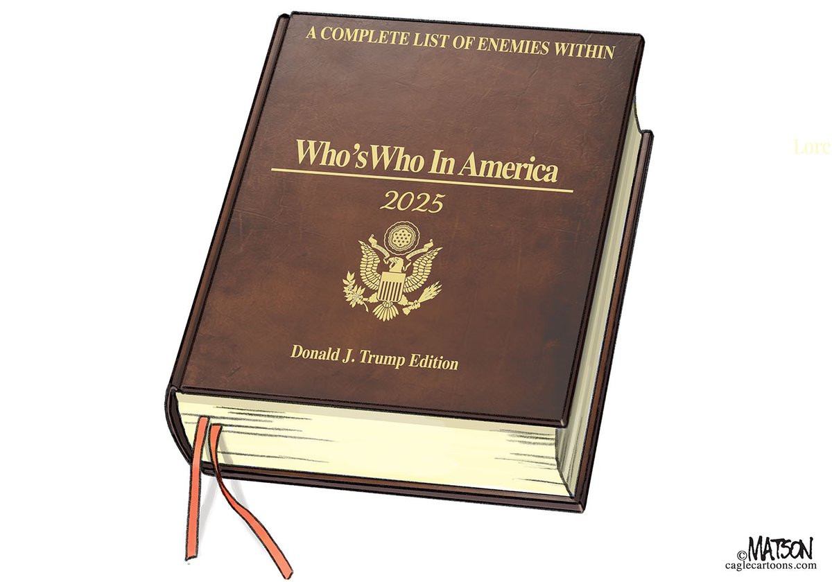 Trump Enemies Within List, by <a href="/MatsonCartoons/">RJ Matson</a> open.substack.com/pub/rjmatson/p…