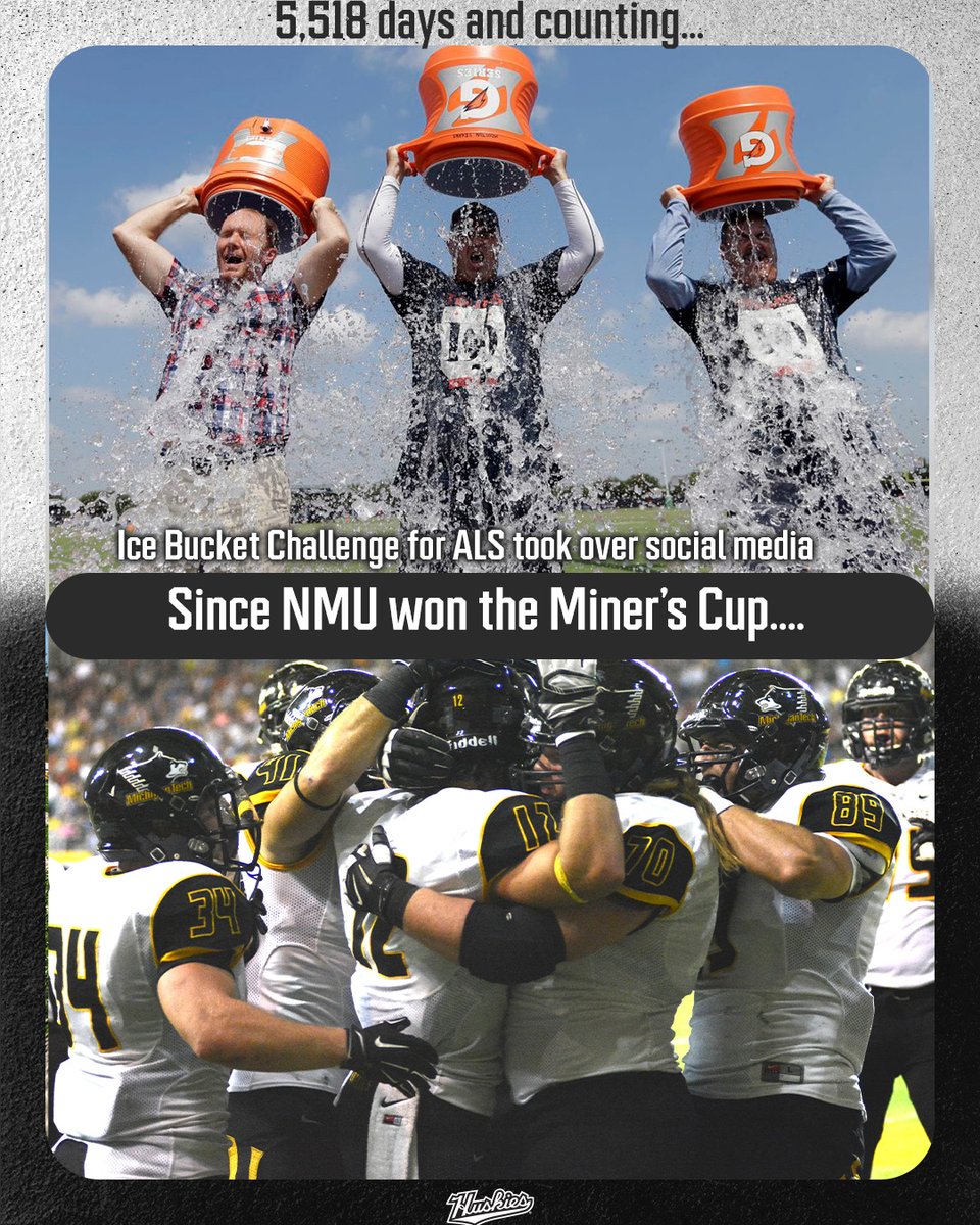 The world was a different place the last time Northern Michigan won the Miner's Cup...

(It's been 5,518 days) 

#CRTD | #FollowTheHuskies
