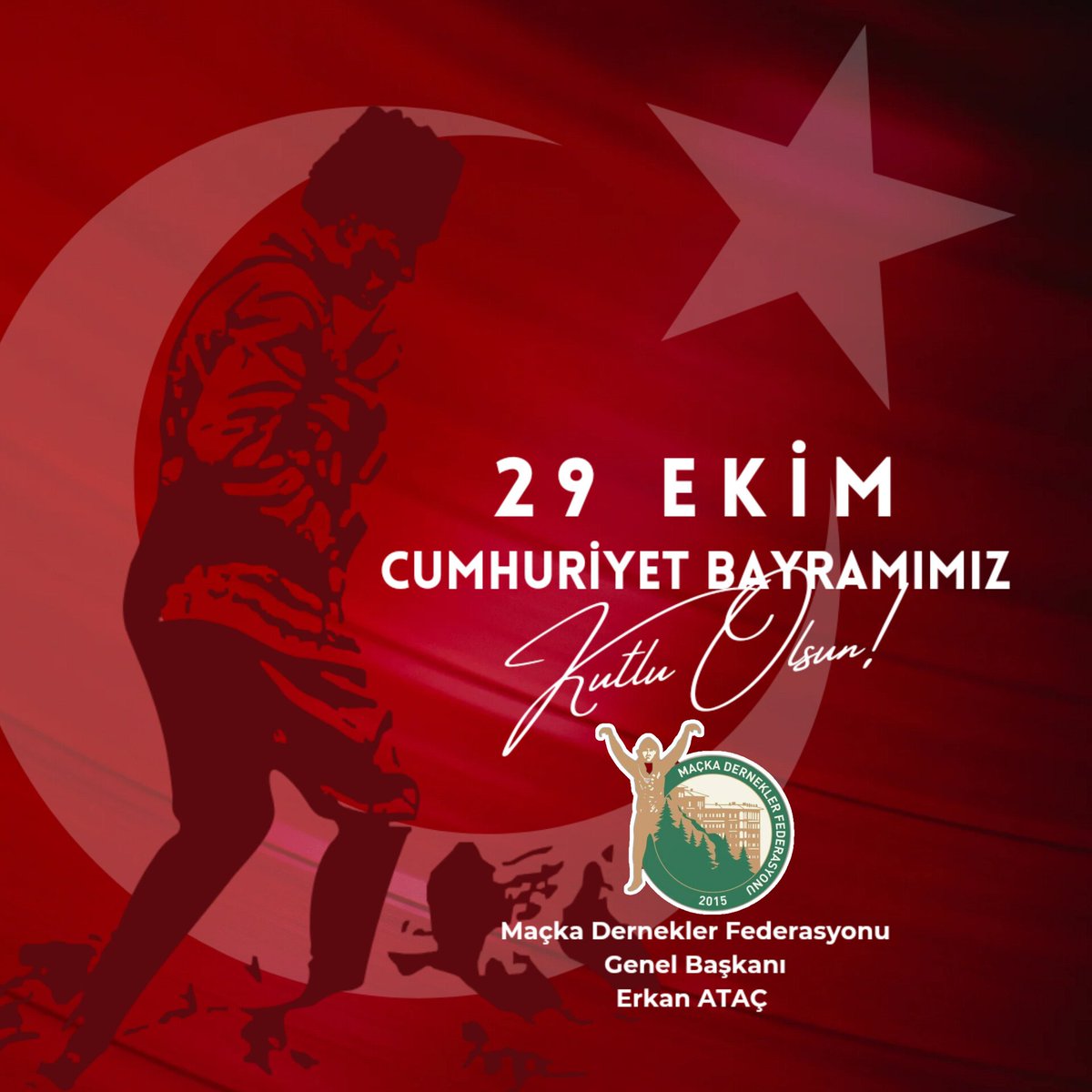 MackaDerF's tweet photo. Cumhuriyetimizin 101. yılı gururla kutlu olsun! Cumhuriyetimizi kurarak, bizlere özgür bir vatan bırakan Mustafa Kemal Atatürk ve tüm kahraman silah arkadaşlarını minnetle anıyoruz.
Cumhuriyetin ışığında, birlik ve beraberlik içinde nice yıllara…

Genel Başkan
Erkan ATAÇ https://t.co/YFyhUESddV