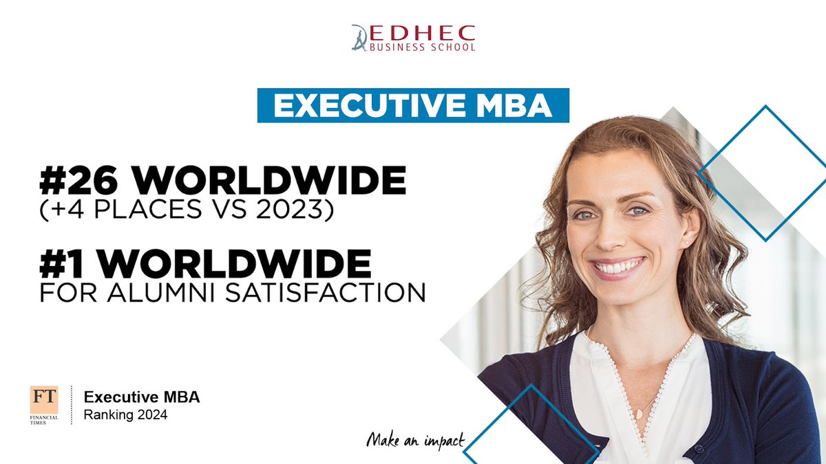 🏆 The <a href="/Financial/">FINANCIAL®</a> Times has just released its latest Executive MBA rankings. We proudly announce that <a href="/EDHEC/">EDGAR HERNANDEZ</a> Executive Education &amp; MBAs has moved up 4 places and is now ranked 26th globally! <a href="/EDHECMANAGEMENT/">EDHEC Executive</a> <a href="/EDHEC_GlobalMBA/">EDHEC Global MBA</a>
ow.ly/vAk150TUxeo