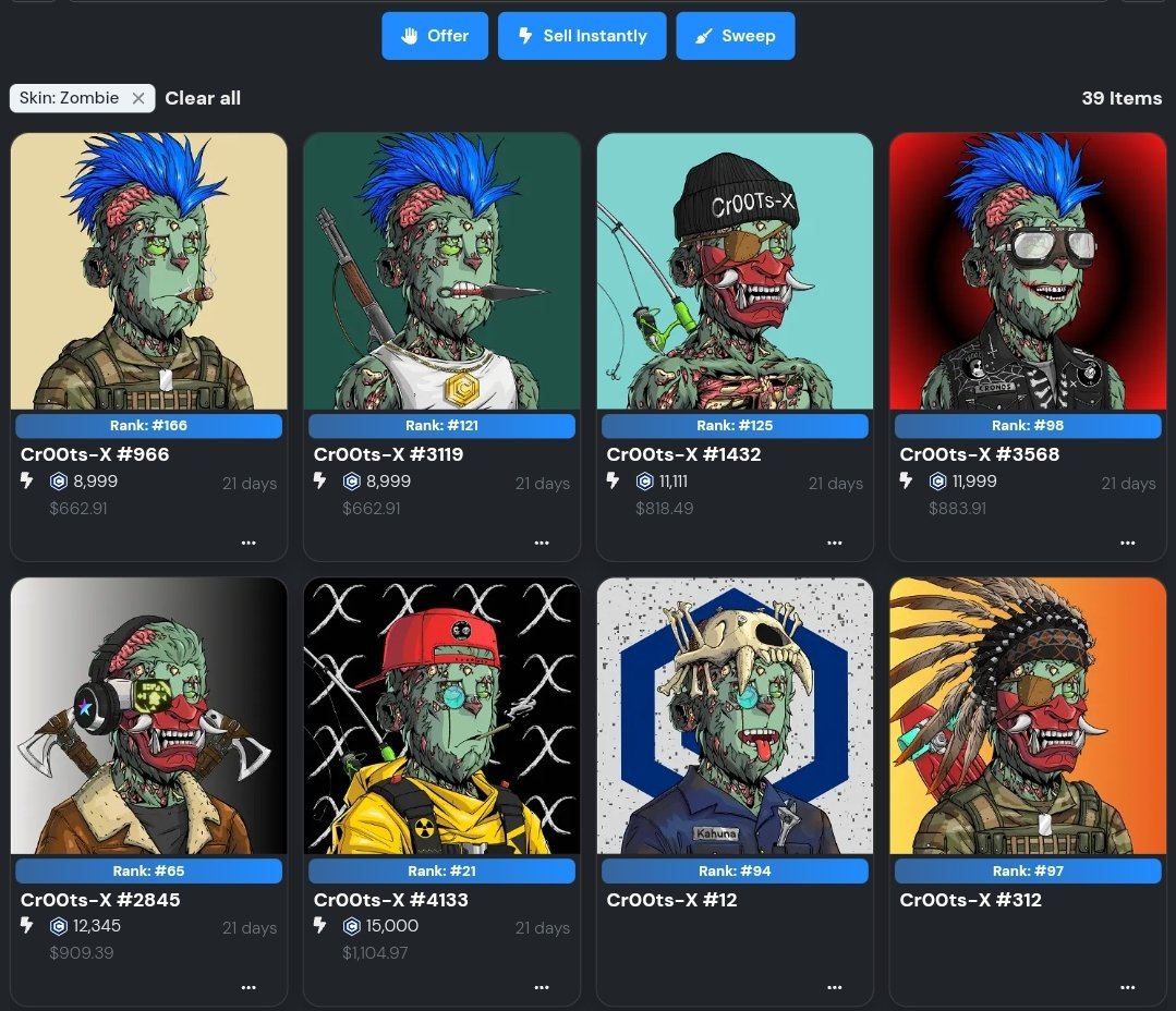 Thaxt21's tweet photo. @SwissScotch @midnytemyst11 @Cr00tsNFT Oh there are #n00d Zombie's out there brotha! Current fp of Zombie is at 8,999 cro. 

The naked one right now is listed at 11,111 cro 🚀 https://t.co/LG8q6wgOhv