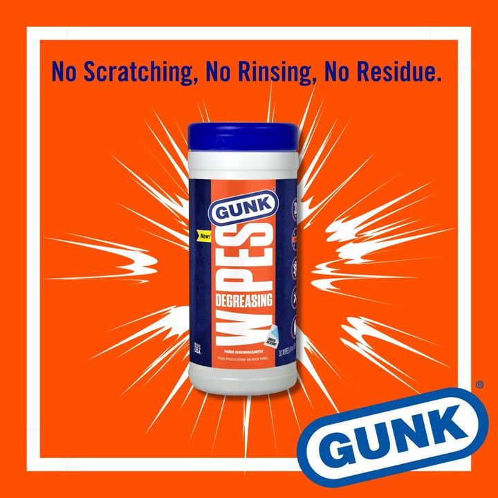 No scratching, no rinsing, and no residue?! Say less. Quick cleanups in the garage are essential, so grab some Gunk Degreasing Wipes and get to it!