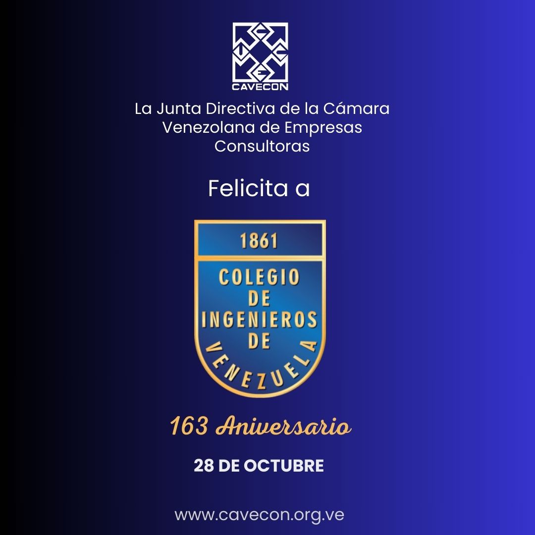 cavecon1's tweet photo. Felicitaciones al @CIVoficial por su 163 Aniversario al frente del libre ejercicio de la Ingeniería y Profesionales Afines en Venezuela.
#163Aniversario #ingenieros https://t.co/B0KAeNHegQ