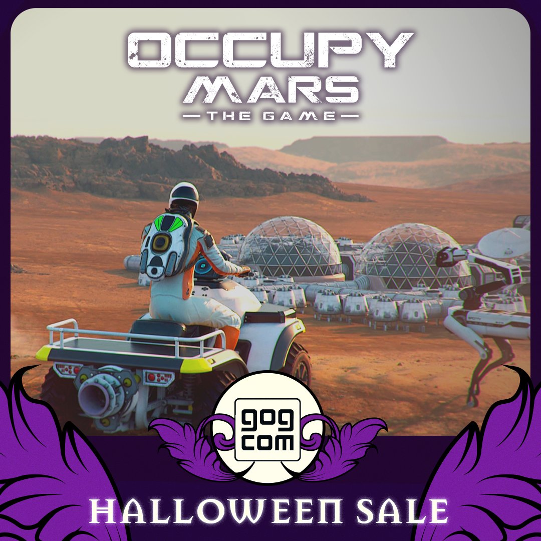 🚀  🎃 Trick or Treat in Martian Style! The GOG Halloween Sale is here, and Occupy Mars: The Game is now 40% OFF! 🪐 🌕 Don’t miss this chance to build, survive, and thrive on Mars at a hauntingly good price!  🛠️
➡️gog.com/pl/game/occupy…