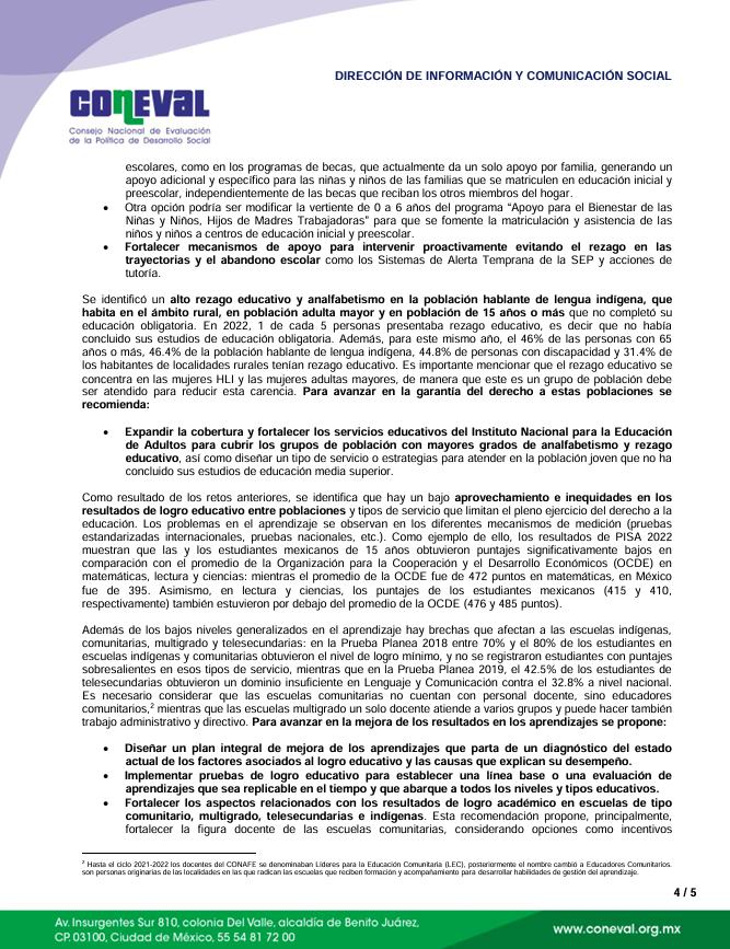 #ComunicadoCONEVAL | Estudio Diagnóstico y Evaluación Integral del Derecho a la Educación 2023-2024. 🏫

📰l.coneval.org.mx/Comunicado_18/…
📘l.coneval.org.mx/Integral_Educa… 

#EvaluarSirve ✅
