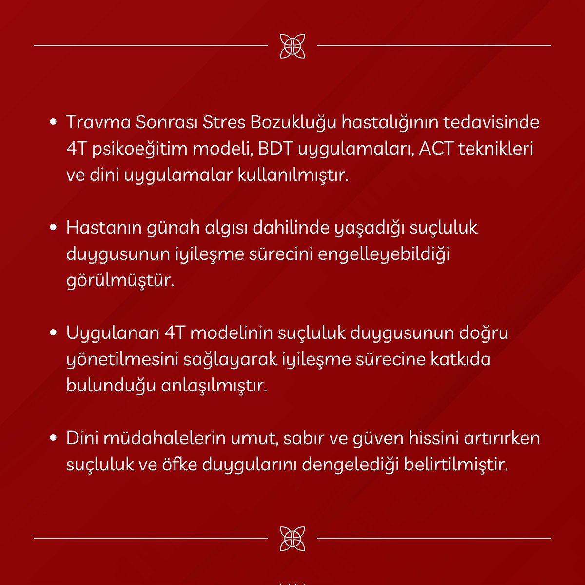 Derneğimiz bünyesinde Kln. Psk. Hatice Rumeysa Işık ve Dr. Taha Burak Toprak tarafından yürütülen vaka çalışması “European Journal of Trauma &amp; Dissociation” dergisinde yayınlandı.