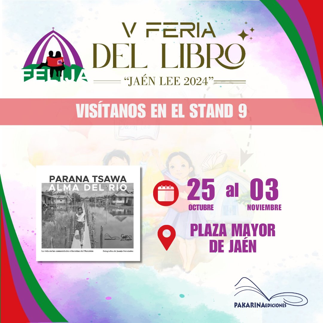 PakarinaE's tweet photo. #pakarinaenferia
#jaenperu
𝗩 Feria del Libro Jaén - Felija 𝟮𝟬𝟮𝟰
🗓️Hasta el domingo 3⃣ de noviembre
📌En la Plaza de Armas de Jaén
👀Encuentra muchos libros con grandes descuentos en el stand 9⃣
¡¡Te esperamos!! 🏃‍♀️📚
Kaypi shuyashayki!💫
Waintajrume!🌿
#pakarinaediciones https://t.co/PF3Di2fqfP