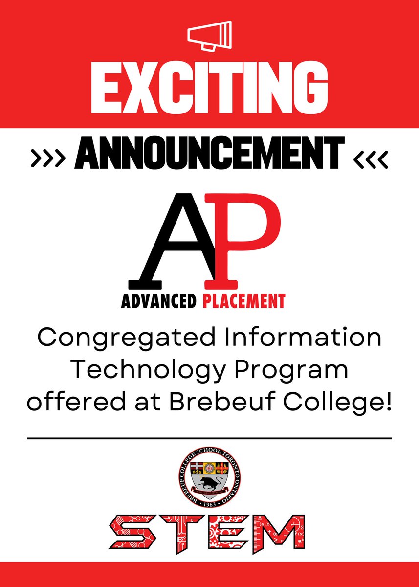BrebeufSTEAM's tweet photo. JUST NEW ON SOAR - IT AP STEM PROGRAM @BrebeufSTEM  Rare program: fast-track 9-12 congregated hands-on courses to gain competitive advantage for post-secondary programs.
https://t.co/GxMDy3Mla3
@TCDSB_STEAM
@AnnettaConnie  @LSCSeduca08  @TCDSB @TCDSB21C @TCDSBdirector @CANFIRST https://t.co/GLyraI20ke